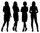 Business woman silhouettes vector