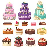 Cakes icons collection.