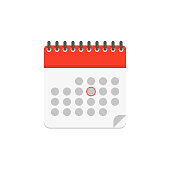 calendar color icon in flat style, vector