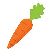 Carrot flat icon, vegetable and diet, vector graphics, a colorful solid pattern on a white background, eps 10.