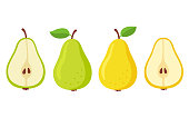 Cartoon pears set