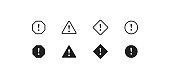 Caution, simple icon set. Danger concept illustration. Risk sign in vector flat style.