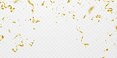 Celebration background template with confetti and gold ribbons. luxury greeting rich card.