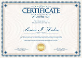 Certificate or diploma retro vintage design template
