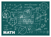 Chalk doodle math blackboard