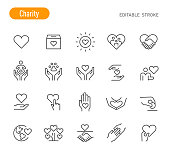 Charity Icons - Line Series - Editable Stroke