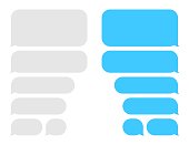 Chat box message bubbles. Balloon messenger screen template. Vector flat dialog. Social media application. Chatting interface
