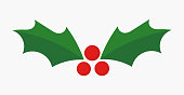 Christmas holly berries icon.