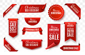 Christmas Sale Tags. Vector banner