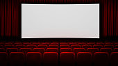 Cinema. White screen in the cinema. Vector illustration