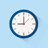 Clock icon isolated on background. Vector illustration.