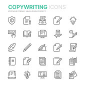 Collection of copywriting related line icons. 48x48 Pixel Perfect. Editable stroke