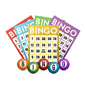Color bingo and balls illustration design