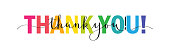 THANK YOU! colorful brush calligraphy banner