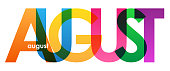 AUGUST colorful typography banner