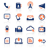 Communication Two Color Icons Set