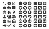Contact icons and web buttons vector set for or mobile phone and computer UI user interface