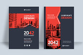 Corporate Book Cover Design Template in A4