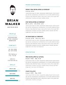 Creative and minimalistic personal vector resume / cv template