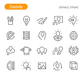 Creativity Icons - Line Series - Editable Stroke