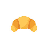 Croissant Flat Icon. Pixel Perfect. For Mobile and Web.