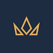 Crown logo on dark background. Vector