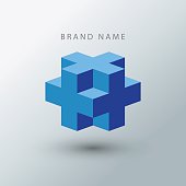 Cube logo design template.
