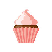 Cupcake Flat Design Dessert Icon