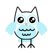 cute owl doodle style design element
