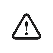 Danger sign vector icon. Attention caution illustration. Business concept simple flat pictogram on white background.