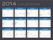 Detailed 2014 Calendar