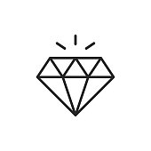 Diamond Line Icon. Editable Stroke. Pixel Perfect. For Mobile and Web.
