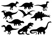 Dinosaurs and T-rex monster reptiles, vector