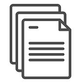 Document papers line icon. Pages vector illustration isolated on white. Office notes outline style design, designed for web and app. Eps 10.
