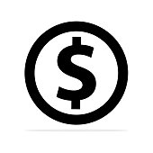 Dollar coin icon. Vector concept illustration for design.
