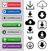 download button and icon set for internet sign symbol