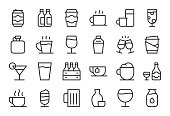 Drink Icons Set 1 - Light Line Series