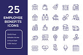 Employee Benefits Line Icon Design