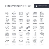 Entertainment Editable Stroke Line Icons