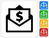 Envelope Money Icon Flat Graphic Design