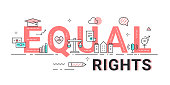 Equal Rights Sign Vector Illustration. Human Rights, Equality in Society Concept