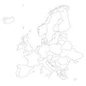 Europe map / outline stock illustration