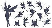 Fairies silhouette collection.