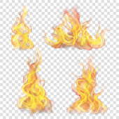 Fire flame for light background