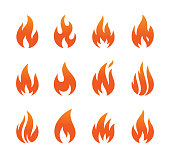 flame icons set