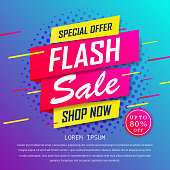 Flash sale special up to 80% off. super sale, end of season special offer banner. sale banner template design background. vector illustration typography banner design concept.
