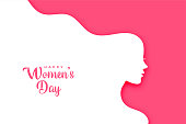 flat style happy women's day creative card design