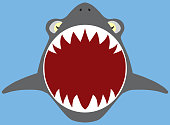 Flat Vector Shark Attack