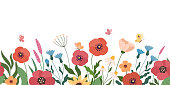 Floral horizontal background.