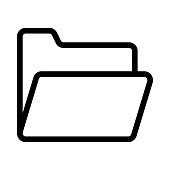 folder Thin Line Vector Icon